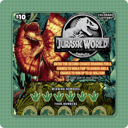 Jurassic World Scratch-Off Ticket
